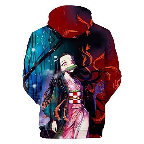 KIACIYA Demon Slayer Sudadera, Unisexo 3D Shinobu Zenitsu Nezuko Kimetsu No Yaiba Anime Cosplay Sudaderas con Capucha con Bolsillos Moda Casual Ropa Chaqueta Suéter Tops para Hombre Mujere (H,M)