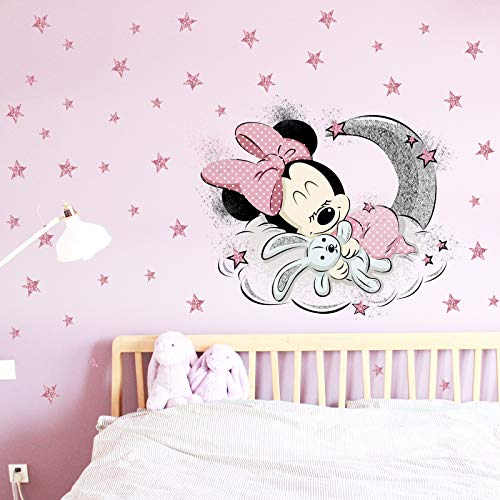 Kibi - 2 Pegatinas Infantiles Pared Minnie Pegatinas Decorativas Pared mickey Mouse Stickers Pared Mickey Dormitorio Calcomanias para Niños Pared Calcomanias Mickey XXL