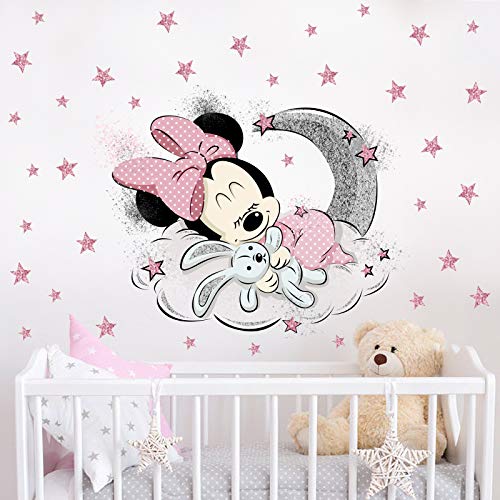 Kibi - 2 Pegatinas Infantiles Pared Minnie Pegatinas Decorativas Pared mickey Mouse Stickers Pared Mickey Dormitorio Calcomanias para Niños Pared Calcomanias Mickey XXL