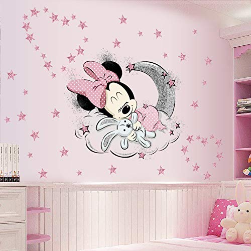 Kibi - 2 Pegatinas Infantiles Pared Minnie Pegatinas Decorativas Pared mickey Mouse Stickers Pared Mickey Dormitorio Calcomanias para Niños Pared Calcomanias Mickey XXL