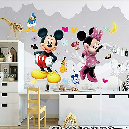 Kibi Pegatinas Infantiles Pared Minnie Pegatinas Decorativas Pared mickey Mouse Stickers Pared Mickey Dormitorio Calcomanias para Niños Pared Calcomanias Mickey