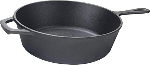 KICHLY Hierro Fundido Horno Holandes Cocina Combinada Dutch Oven 2 en 1 con olla de 3.2 cuartos de galón y sartén de 10.25 pulgadas.