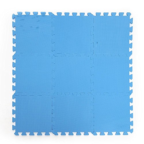 Kicode 9 PCS Puzzle Colchoneta de ejercicio de juegos para niños Con la alta calidad de la espuma de EVA que entrelaza Azulejos (Azul)