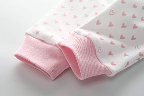 Kiddiezoom - Conjunto de 4 pantalones de bebé unisex para niña Rosa. 0-3 Meses