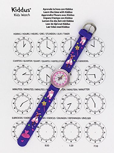 KIDDUS Reloj Educativo de Calidad para niña y niño. Analógico de Pulsera, con Ejercicios Time Teacher para Aprender a Leer y Decir la Hora. Mecanismo de Cuarzo japonés. RE0262 Ballet KIDDUS Reloj Educativo de Calidad para niña y niño. Analógico de Pulsera, con Ejercicios Time Teacher para Aprender a Leer y Decir la Hora. Mecanismo de Cuarzo japonés. RE0262 Ballet