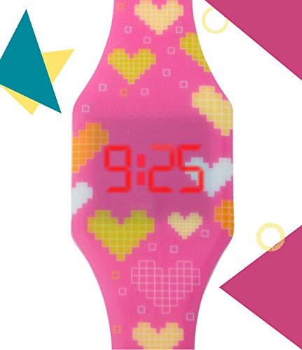KIDDUS Reloj LED Digital para niña o niño. Pulsera de Silicona Suave para niños y Adultos. Batería Japonesa reemplazable. Fácil de Leer y Aprender Las Horas. KI10204 Corazones KIDDUS Reloj LED Digital para niña o niño. Pulsera de Silicona Suave para niños y Adultos. Batería Japonesa reemplazable. Fácil de Leer y Aprender Las Horas. KI10204 Corazones