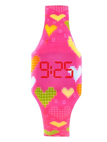 KIDDUS Reloj LED Digital para niña o niño. Pulsera de Silicona Suave para niños y Adultos. Batería Japonesa reemplazable. Fácil de Leer y Aprender Las Horas. KI10204 Corazones KIDDUS Reloj LED Digital para niña o niño. Pulsera de Silicona Suave para niños y Adultos. Batería Japonesa reemplazable. Fácil de Leer y Aprender Las Horas. KI10204 Corazones