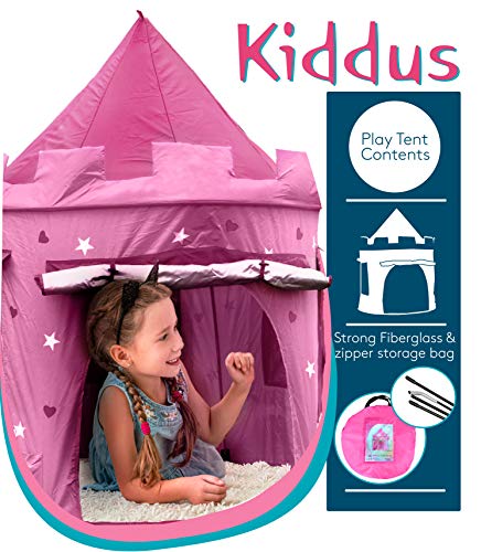 Kiddus Tienda casa casita Carpa campaña para niñas de Tela Lona Castillo Princesa, Pop UP Plegable para Jugar Juguete Infantil (Rose)