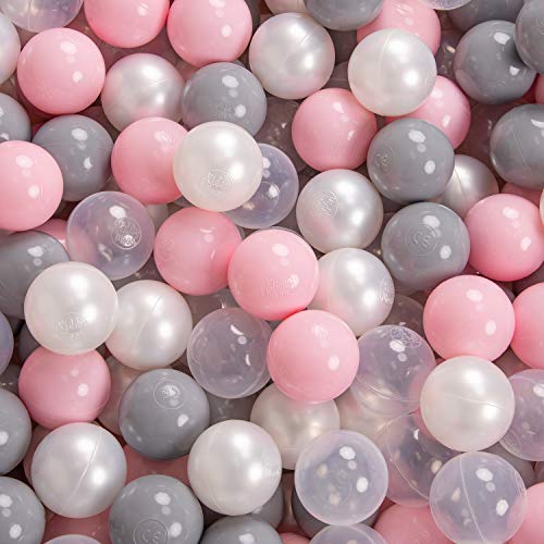 KiddyMoon 90X30cm/200 Bolas ∅ 7Cm Piscina De Bolas para Ninos Hecha En La UE, Gris Clr:Perla,Gris,Transparente,Rosa Clr KiddyMoon 90X30cm/200 Bolas ∅ 7Cm Piscina De Bolas para Ninos Hecha En La UE, Gris Clr:Perla,Gris,Transparente,Rosa Clr