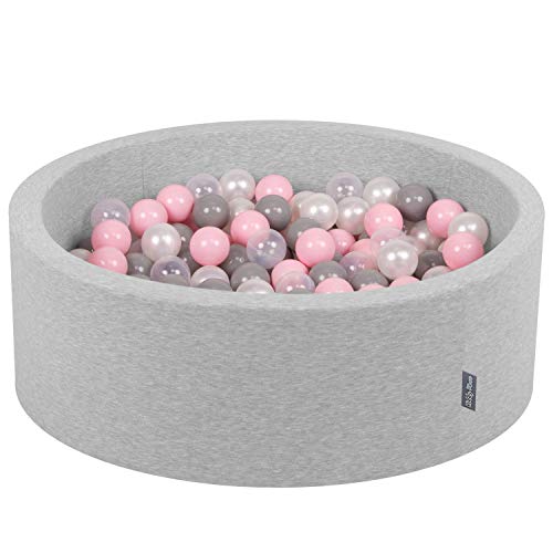 KiddyMoon 90X30cm/200 Bolas ∅ 7Cm Piscina De Bolas para Ninos Hecha En La UE, Gris Clr:Perla,Gris,Transparente,Rosa Clr KiddyMoon 90X30cm/200 Bolas ∅ 7Cm Piscina De Bolas para Ninos Hecha En La UE, Gris Clr:Perla,Gris,Transparente,Rosa Clr