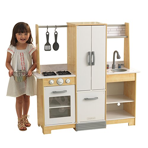 KidKraft 53423 Cocina de juguete Modern-Day de madera para niños con EZ Kraft Assembly™ con accesorios de juego incluidos