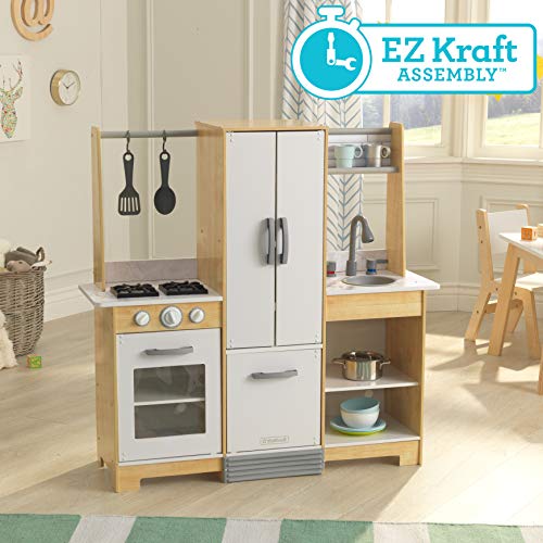 KidKraft 53423 Cocina de juguete Modern-Day de madera para niños con EZ Kraft Assembly™ con accesorios de juego incluidos