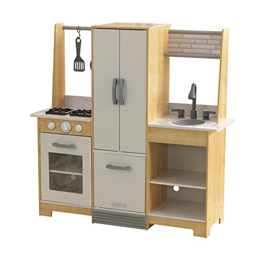 KidKraft 53423 Cocina de juguete Modern-Day de madera para niños con EZ Kraft Assembly™ con accesorios de juego incluidos