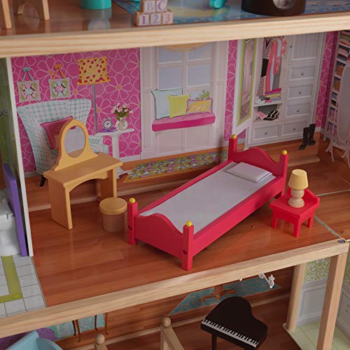 KidKraft 65252 Majestic Mansion - Casa de Muñecas de Madera con Muebles y Accesorios Incluidos, 4 Pisos, para Muñecas de 30 cm, Multicolor