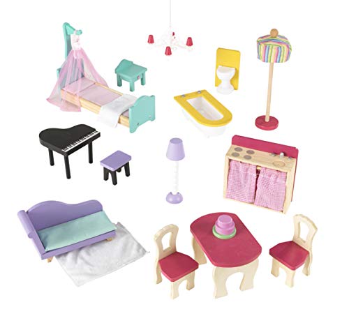 KidKraft- Annabelle Casa de muñecas de madera con muebles y accesorios incluidos, 3 pisos, para muñecas de 30 cm , Color Multicolor (65934)