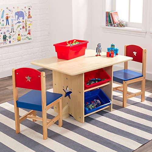 KidKraft- Juego de mesa y 2 sillas de madera con corazón con compartimentos de almacenamiento, cuarto de juegos para niños / muebles de dormitorio Heart , Color Rojo y azul (26912) KidKraft- Juego de mesa y 2 sillas de madera con corazón con compartimentos de almacenamiento, cuarto de juegos para niños / muebles de dormitorio Heart , Color Rojo y azul (26912)