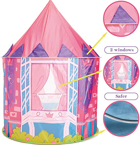 Kidodo Cabaña Infantil Princesa Interior Tienda para Niños Pop Up Carpa Plegable Juego de Castillo