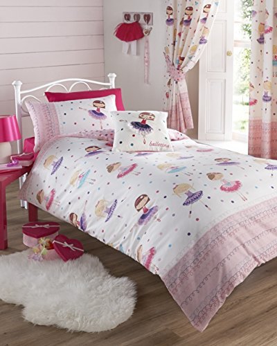 Kids Club - Juego de Cama Infantil, Incluye Funda de edredón y Fundas de Almohada, diseño de Bailarina, Color Rosa Kids Club - Juego de Cama Infantil, Incluye Funda de edredón y Fundas de Almohada, diseño de Bailarina, Color Rosa