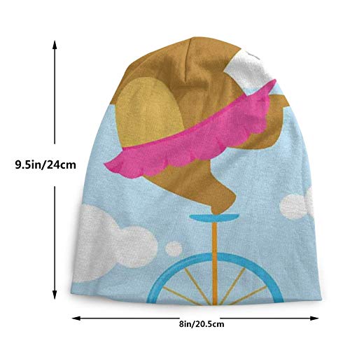 Kids Winter Knit Hat Warm Hats,Happy Balerina Hippo Juggling On Tightrope with Wheel Stunt Performance Cartoon,Children Beanie Cap for Girls Boys Kids Winter Knit Hat Warm Hats,Happy Balerina Hippo Juggling On Tightrope with Wheel Stunt Performance Cartoon,Children Beanie Cap for Girls Boys
