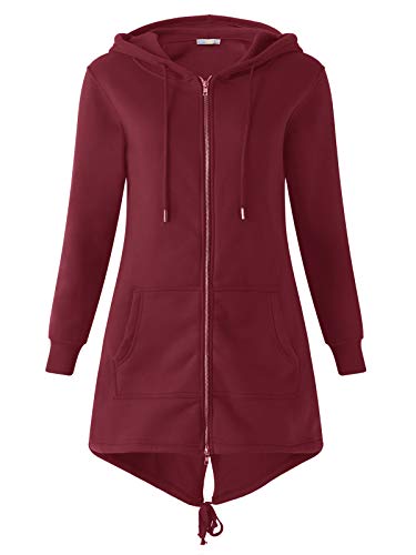 Kidsform Sudadera con Capucha para Mujer Sudadera con Capucha de Otoño Sudadera con Bolsillo Hoodie E-Vino Tinto 2XL Kidsform Sudadera con Capucha para Mujer Sudadera con Capucha de Otoño Sudadera con Bolsillo Hoodie E-Vino Tinto 2XL