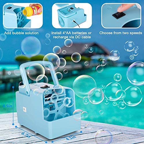 KIDWILL Máquina de Burbujas Portátil Maquina Pompas de Jabón Juguetes para Niños Soplador de Burbujas Automático 2000+ por Minuto,2 Niveles de Velocidad para Fiestas, Bodas, Actividades Navideñas, etc KIDWILL Máquina de Burbujas Portátil Maquina Pompas de Jabón Juguetes para Niños Soplador de Burbujas Automático 2000+ por Minuto,2 Niveles de Velocidad para Fiestas, Bodas, Actividades Navideñas, etc