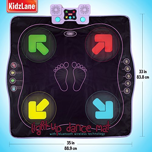 kidzlane Alfombra de Baile iluminada - Juegos de Baile Estilo Arcade con Pistas de música incorporadas