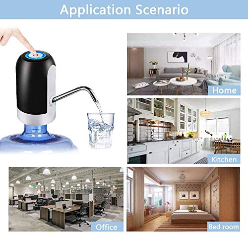 Kikc Dispensador de Agua Eléctrico,Sistema de Bomba, potable automática Dispensador de agua, Dispositivo Universal para Camping, Escuela, Oficina, Hogar,bomba suministro agua alimentado por USB(Negro) Kikc Dispensador de Agua Eléctrico,Sistema de Bomba, potable automática Dispensador de agua, Dispositivo Universal para Camping, Escuela, Oficina, Hogar,bomba suministro agua alimentado por USB(Negro)