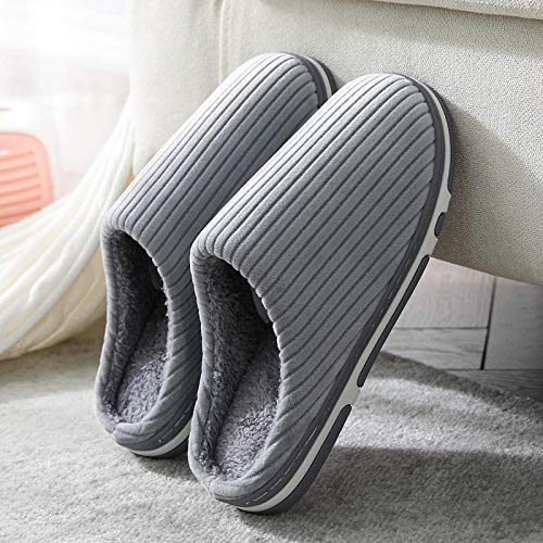 KIKIGO Zapatilla casa Hombre,Zapatos caseros de algodón de Suela Gruesa para Hombres, Zapatillas con Forro de Felpa Antideslizante.-Gris_44 KIKIGO Zapatilla casa Hombre,Zapatos caseros de algodón de Suela Gruesa para Hombres, Zapatillas con Forro de Felpa Antideslizante.-Gris_44