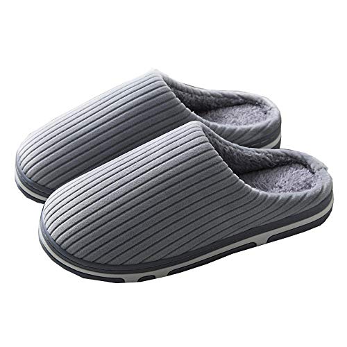KIKIGO Zapatilla casa Hombre,Zapatos caseros de algodón de Suela Gruesa para Hombres, Zapatillas con Forro de Felpa Antideslizante.-Gris_44 KIKIGO Zapatilla casa Hombre,Zapatos caseros de algodón de Suela Gruesa para Hombres, Zapatillas con Forro de Felpa Antideslizante.-Gris_44