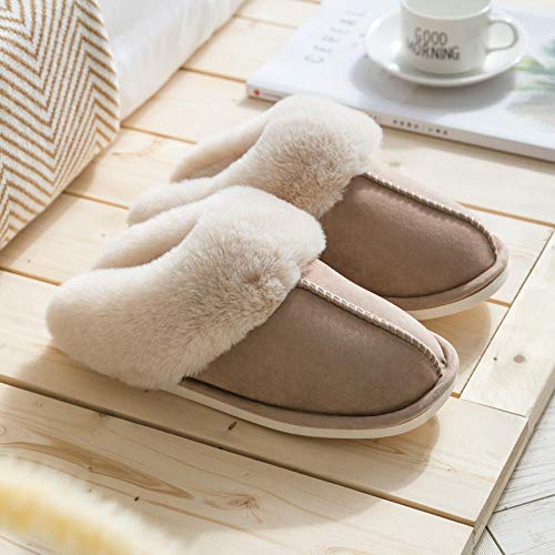 KIKIGO Zapatilla casa,Zapatos caseros de Invierno Antideslizantes para Hombres, Pantuflas cálidas y esponjosas de Suela Gruesa.-Caqui_EU 43 KIKIGO Zapatilla casa,Zapatos caseros de Invierno Antideslizantes para Hombres, Pantuflas cálidas y esponjosas de Suela Gruesa.-Caqui_EU 43