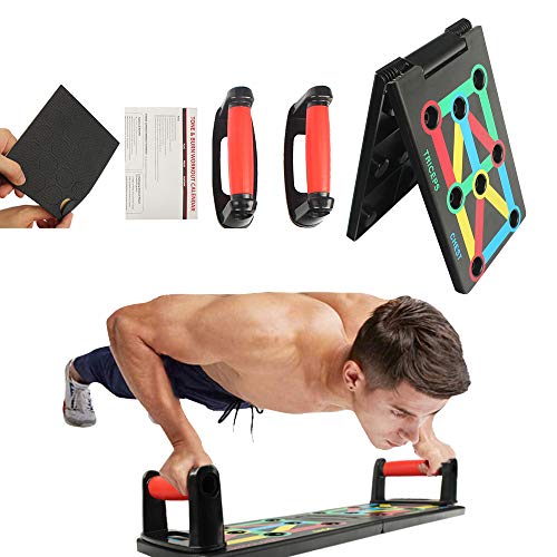 KIKILIVE 9 en 1 Push Up Rack Board,Ejercicio Multifunción Entrenamiento Muscular, Plegable Push Up Tabla Board Fitness Entrenamiento Gimnasio Ejercicio Stands para el Aptitud