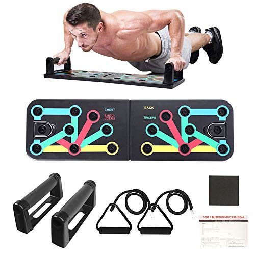 KIKILIVE 9 en 1 Push Up Rack Board,Ejercicio Multifunción Entrenamiento Muscular, Plegable Push Up Tabla Board Fitness Entrenamiento Gimnasio Ejercicio Stands para el Aptitud