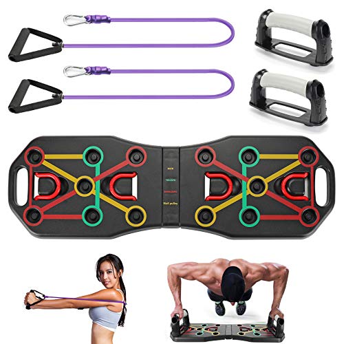 KIKILIVE 9 en 1 Push Up Rack Board,Ejercicio Multifunción Entrenamiento Muscular, Plegable Push Up Tabla Board Fitness Entrenamiento Gimnasio Ejercicio Stands para el Aptitud