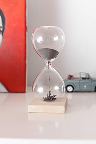Kikkerland - Reloj de arena magnético, marrón, 16.5 x 7.1 x 7.1 cm