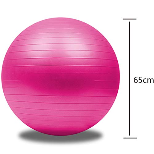 KIKTS Fitness Palla, Yoga De La Bola con La Bomba De Aire 400 Burst-Anti Lbs Antideslizante 55Cm / 65Cm / 75Cm, Pilates De Formación Básica De La Terapia Física,Rosado,65cm