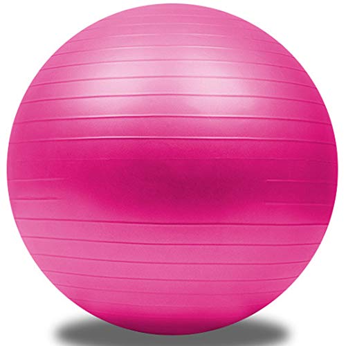 KIKTS Fitness Palla, Yoga De La Bola con La Bomba De Aire 400 Burst-Anti Lbs Antideslizante 55Cm / 65Cm / 75Cm, Pilates De Formación Básica De La Terapia Física,Rosado,65cm