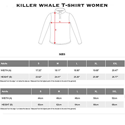 Killer Whale Camiseta Deportiva Todo técnico para Mujer (Rojo, M)