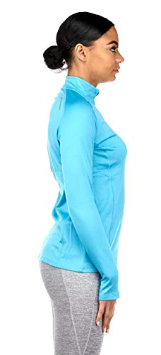 Killer Whale manga larga gimnasio Tops mujeres camiseta de secado rápido, turquesa, 38