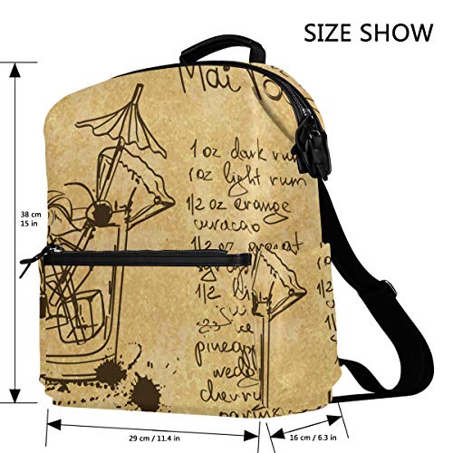 KIMDFACE Mochila,Ilustración Boceto Dibujado Mano MAI Tai,Bolsos para portátil Bolso de Hombro con Estampado Informal Estudiantes universitarios Viajes Senderismo Paquetes de Camping(29 * 16 * 38 cm)