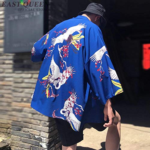 Kimono De Los Hombres Chaqueta De Punto Ropa Tradicional Japonés Japón Kimono Yukata Hombre Hombres Samurai Masculina Ropa Haori Zzzb (Color : 1, Size : S)