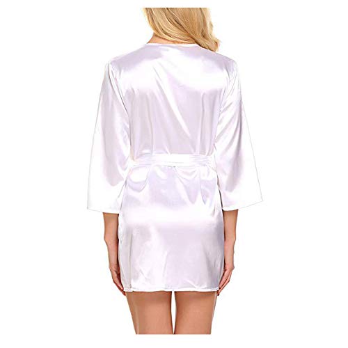 Kimono Mujer Batas,Morbuy Camisón de la Boda para el camisón Nupcial de la Novia del Partido Nupcial (Blanco,XL)