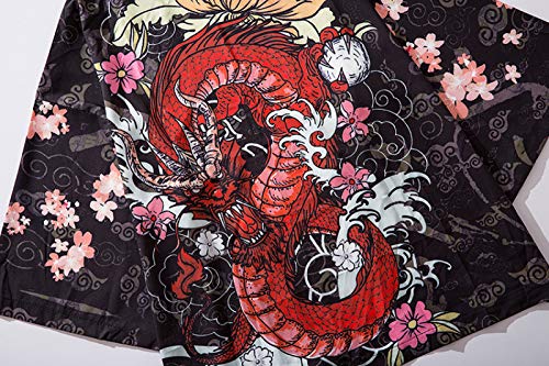Kimono Tradicional Japones, Kimono Cardigan para Hombres, Japonés Masculino Yukata para Hombres Haori Japonés Samurai Kimono Shirt Hombres Ropa Tradicional Japonesa,Black-M Kimono Tradicional Japones, Kimono Cardigan para Hombres, Japonés Masculino Yukata para Hombres Haori Japonés Samurai Kimono Shirt Hombres Ropa Tradicional Japonesa,Black-M