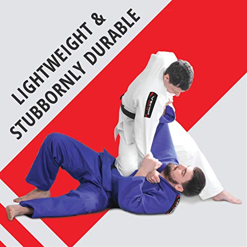 Kimono Vector Attila Series de Jiu Jitsu con cinturón Blanco, Ligero, 100% algodón, A2, Azul Kimono Vector Attila Series de Jiu Jitsu con cinturón Blanco, Ligero, 100% algodón, A2, Azul