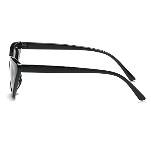 kimorn Ojos De Gato Gafas De Sol Para Mujer Clout Goggles Bisagras De Metal Plástico Marco K0566 (Negro)