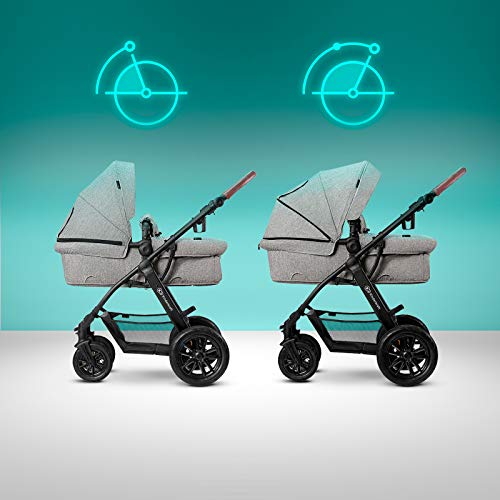 Kinderkraft Carrito Bebé 3 Piezas XMOOV, Capazo, Silla Paseo, Silla Coche, Gris Kinderkraft Carrito Bebé 3 Piezas XMOOV, Capazo, Silla Paseo, Silla Coche, Gris