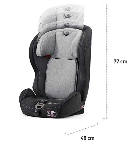 Kinderkraft Silla de Coche Isofix SAFETY FIX, Grupo 1/2/3, 9-36 kg, Gris