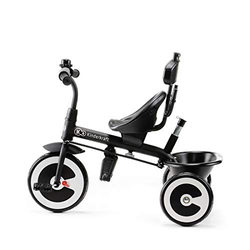 Kinderkraft Triciclo Evolutivo ASTON, Plegable, Cinturón, 9 Meses a 5 Años, Gris