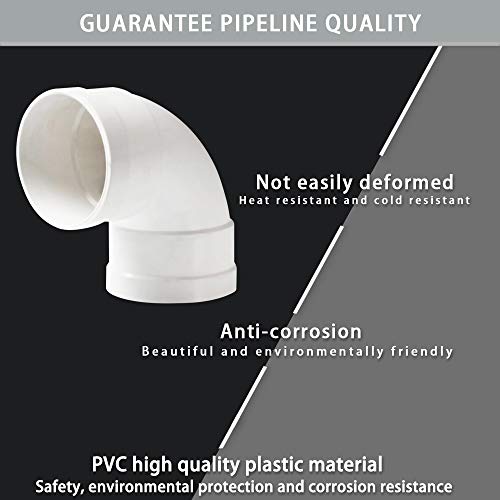 KINDOYO Accesorios para Tuberías de Agua - 3 Piezas de Instalación de Tuberías de Codo de 90 Grados, PVC, Blanco, 40mm