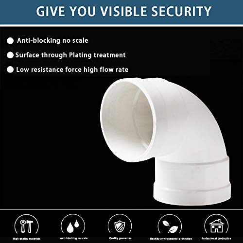 KINDOYO Accesorios para Tuberías de Agua - 3 Piezas de Instalación de Tuberías de Codo de 90 Grados, PVC, Blanco, 40mm KINDOYO Accesorios para Tuberías de Agua - 3 Piezas de Instalación de Tuberías de Codo de 90 Grados, PVC, Blanco, 40mm
