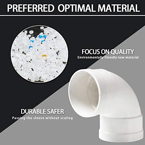KINDOYO Accesorios para Tuberías de Agua - 3 Piezas de Instalación de Tuberías de Codo de 90 Grados, PVC, Blanco, 40mm KINDOYO Accesorios para Tuberías de Agua - 3 Piezas de Instalación de Tuberías de Codo de 90 Grados, PVC, Blanco, 40mm